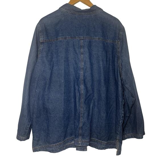 Blair Denim Jacket Womens 2XL Blue Cat Embroidered Pockets Casual Button Up - Picture 2 of 12